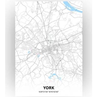 👉 Poster papier zwart York Plattegrond - A4 Standaard stijl