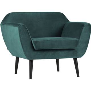 👉 Fauteuil teal velvet WOOOD 'Rocco' Velvet, kleur 8714713113675