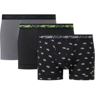 👉 Boxershort grijs zwart elastaan s male print Nike 3-pack trunk boxershorts grijs/zwart/logo - KUT