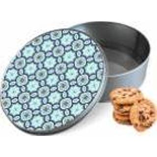 👉 Koektrommel rond mandala patroon woon accessoires mannen multi-color aluminium - Bewaarblik 15x15x5 cm 8720329173514