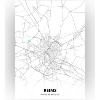 👉 Poster papier zwart Reims Plattegrond - A4 Standaard stijl