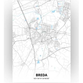 👉 Poster papier zwart Breda Plattegrond - A4 Standaard stijl