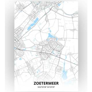 👉 Poster papier zwart Zoetermeer Plattegrond - A4 Standaard stijl