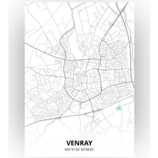 👉 Poster papier zwart Venray Plattegrond - A4 Standaard stijl
