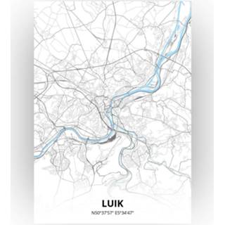 👉 Poster papier zwart Luik Plattegrond - A4 Standaard stijl