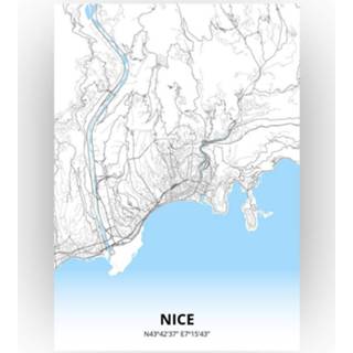 👉 Poster papier zwart Nice Plattegrond - A4 Standaard stijl