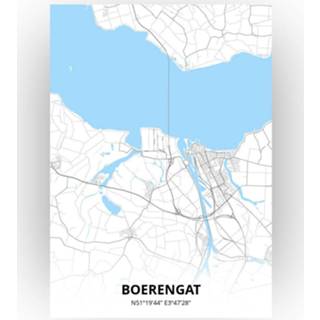 Poster papier zwart Boerengat Plattegrond - A4 Standaard stijl