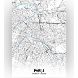 👉 Poster papier zwart Parijs Plattegrond - A4 Standaard stijl