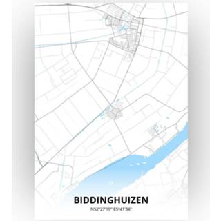 👉 Poster papier zwart Biddinghuizen Plattegrond - A4 Standaard stijl