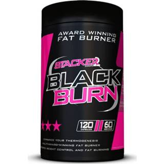 👉 Fatburner zwart Black Burn Ephedra Vrij - Stacker 2 • 120 capsules (60 doseringen) Afslanken & Vetverbranden 8717472070975