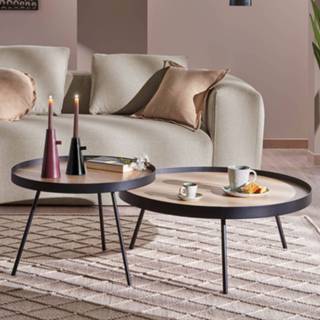 👉 Bijzettafel metalen onderstel zwart Kave Home 'Nenet' Ø60cm 8433840579818