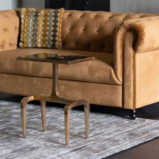 👉 Bijzettafel aluminium blad goud Dutchbone 'Hips' 45 x 29cm 8718548048393