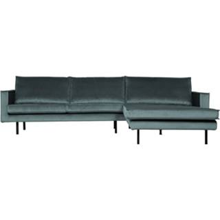 👉 Loungebank teal zwart metalen poten groen BePureHome 'Rodeo' Rechts, Velvet, kleur 8714713105458