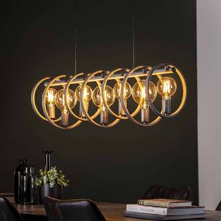 👉 Hanglamp zilver metaal Oud 'Shawn' zilver, 7-lamps