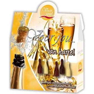 👉 Snoepgoed Voor Jou! Cadeau doos champagneflesjes van harte 100 gram 8717624831546