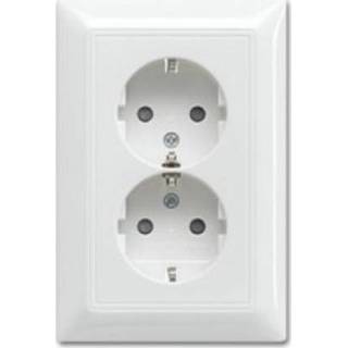 👉 Wandcontactdos wit male kinderen Busch & Jaeger wandcontactdoos Balance 2-voudig + randaarde en kinderbeveiliging 4008224636537