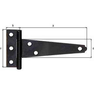 👉 Zwart male GAH Alberts kistscharnier + geniete pen 100x20x60mm 4004338347987