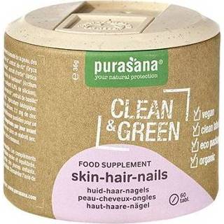 👉 Donkergroen skin hair nails tabletten Clean & Green 60 5400706616515