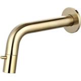 👉 Fonteinkraan geborsteld goud messing koudwater zonder waste standaard perlator Sanilux Inbouw Inkortbaar Rond 8719304904021