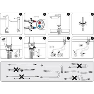 Wastafel mengkraan messing koper hendel mix zonder waste standaard perlator opbouw keramisch Wastafelmengkraan Differnz Recht 8712793564585