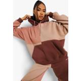 👉 Monochrome Colour Block Hoodie, Camel