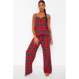 👉 Mix & Match Geruite Flanellen Pyjama Hemd, Red