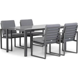 👉 Tuinset antracite aluminium dining sets grijs-antraciet Santika Zaga/Mondello 160 cm 5-delig 7423604528559
