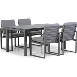 👉 Tuinset antracite aluminium dining sets grijs-antraciet Santika Zaga/Concept 160 cm 5-delig 7423603148154