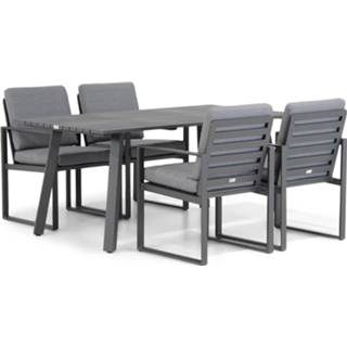 👉 Tuinset antracite aluminium dining sets grijs-antraciet Santika Zaga/Villagio 170 cm 5-delig 7423600762797