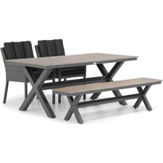 👉 Tuinset off black wicker dining sets grijs-antraciet Garden Collections Oxbow/Forest 180 cm 4-delig 7423610228221