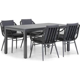 👉 Tuinset off black wicker dining sets grijs-antraciet Coco Leonardo/Concept 160 cm 5-delig 7423602647696