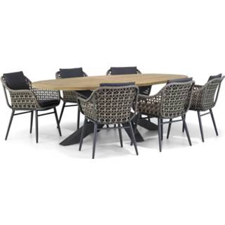 👉 Tuinset Mixed Black-Taupe wicker dining sets taupe-naturel-bruin Lifestyle Dolphin/Brookline 240 cm 7-delig 7423605062083