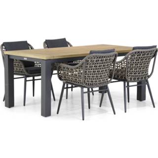 👉 Tuinset Mixed Black-Taupe wicker dining sets taupe-naturel-bruin Lifestyle Dolphin/Veneto 180 cm 5-delig 7423602596512