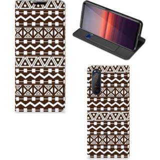 👉 Bruin Sony Xperia 5 II Hoesje met Magneet Aztec Brown 8720215193411