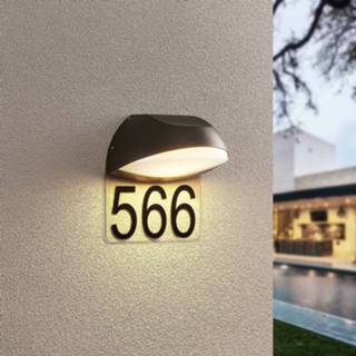 👉 Huisnummer donkergrijs drukgegoten aluminium a++ Lucande Fiaco lamp