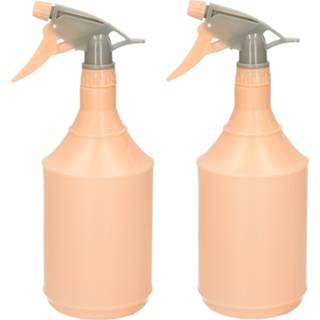 👉 Plantensproeier roze 2x stuks waterspray plantensproeiers perzik 1L