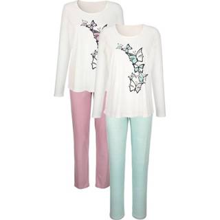 👉 Pyjama beige Pyjama's per 2 stuks Harmony Oudroze::Jadegroen 4055705775216