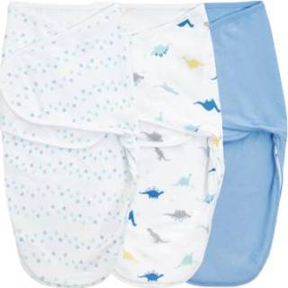 👉 Jongens blauw Aden + anais™ essential s easy swaddle™ Wrap-around pucksack 3-pack dino-rama 842332149008