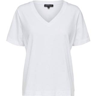 👉 Shirt wit m vrouwen SELECTED Biologisch Katoenen T-shirt Dames White 5713747387147