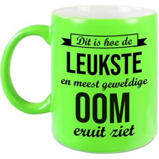 👉 Beker groen volwassenen Leukste en meest geweldige oom cadeau mok / neon 330 ml