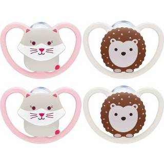 👉 Speen silicoon 1 meisjes NUK Fopspeen Space maat siliconenkat/hekje 4 stuks