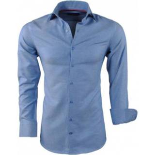 👉 L male blauw overhemden Fashion