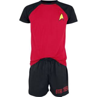 👉 Pyjama zwart rood mannen m Star Trek - Logo 4044583816395