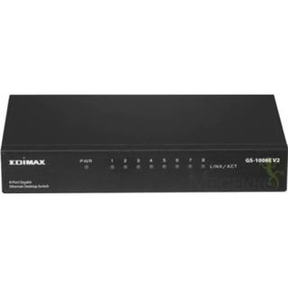 👉 Netwerk-switch zwart Edimax GS-1008E V2 Unmanaged Gigabit Ethernet (10/100/1000) 4717964703699
