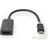 👉 Antraciet Nedis USB-C©-adapterkabel | Type-C© Male - HDMI© Output 0,2 m 5412810331161