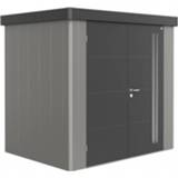 👉 Grijs Biohort | Berging Neo 1B Variant 2.3 Dubbele Deur Wanden Kwartgrijs-Metallic - Dak Donkergrijs-Metallic 9003414870628