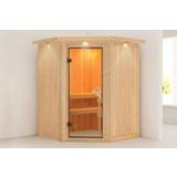 👉 Finse Element Sauna Noord Europees vurenhout Karibu | Larin met Dakkraag Deur Bronze 4010090471129