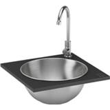 👉 Wasbak zwart staal OneQ | Wet Black Built-in 8718469900138