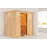 👉 Finse Element Sauna Noord Europees vurenhout Karibu | Bodin met Dakkraag Deur Bronzeglas 4010090471136