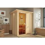 👉 Noord Europees vurenhout Finse Element Sauna Karibu | Norin met Dakkraag Deur Bronze 4010090471112